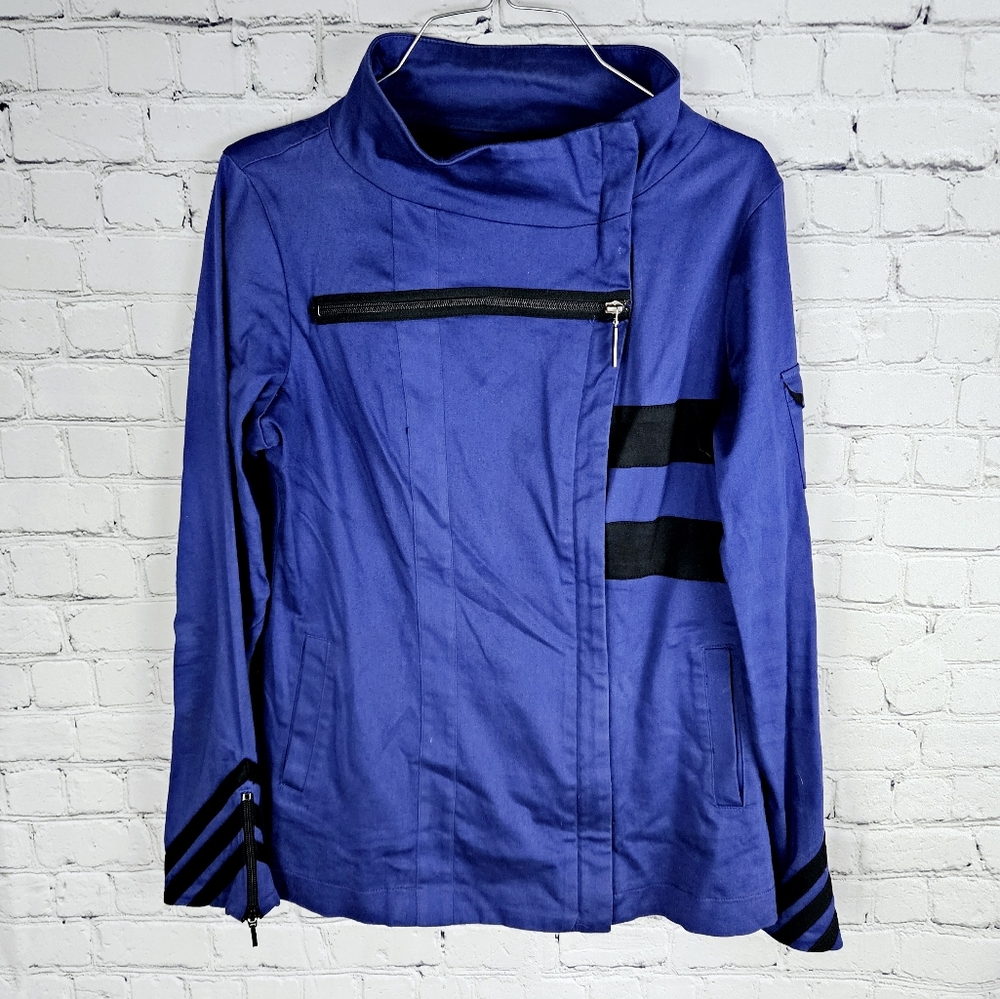 SCHWIING | asymmetrical zip high neck blazer jacket